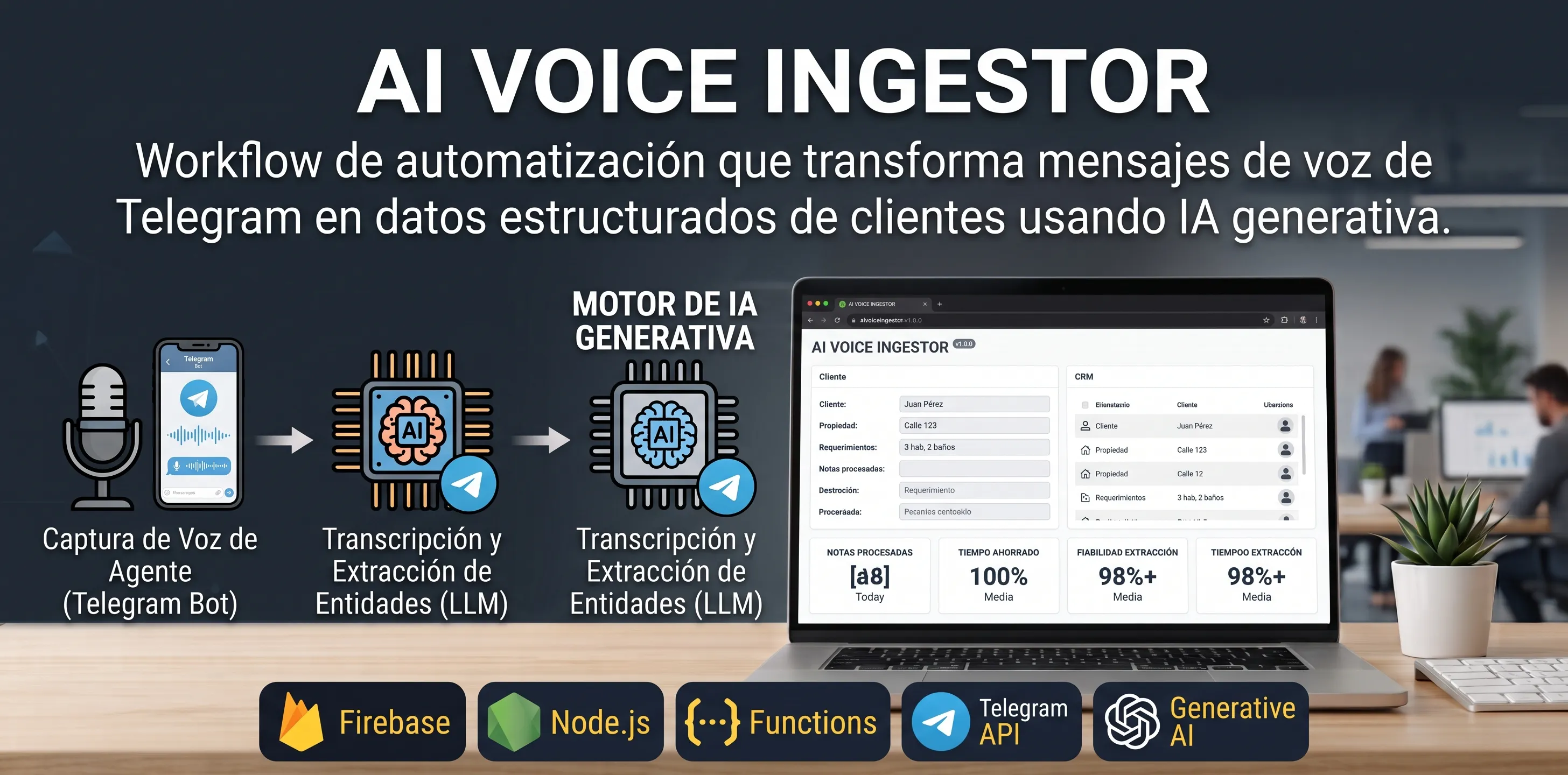 Vista previa de AI Voice Ingestor